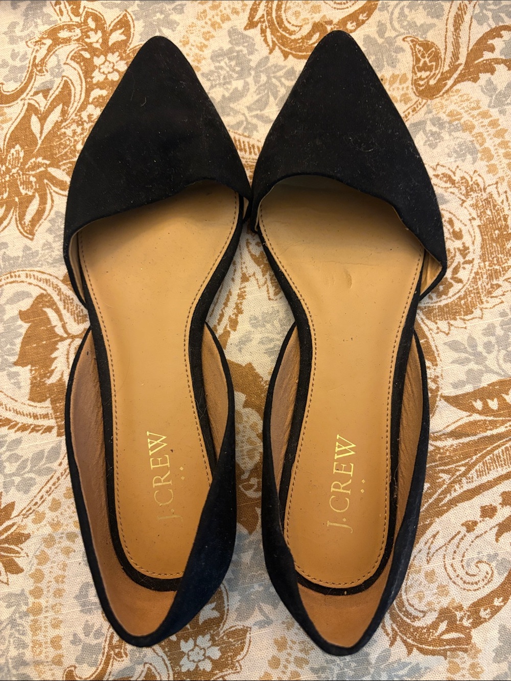 J. Crew Black Pointed D'Orsay Flats